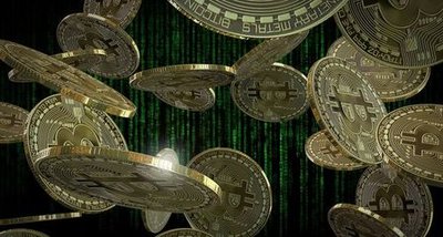 A modern German cryptocurrency mining farm illuminated with vibrant LED lights