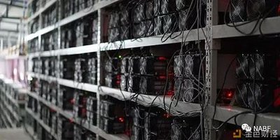 Sprawling cryptocurrency mining farm filled with rows of ASIC miners